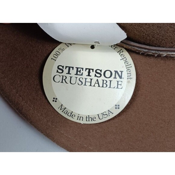 Stetson Mountain Sky Felt 100% Wool Water Repellant Crushable Travel Hat XS NEW - Picture 8 of 9